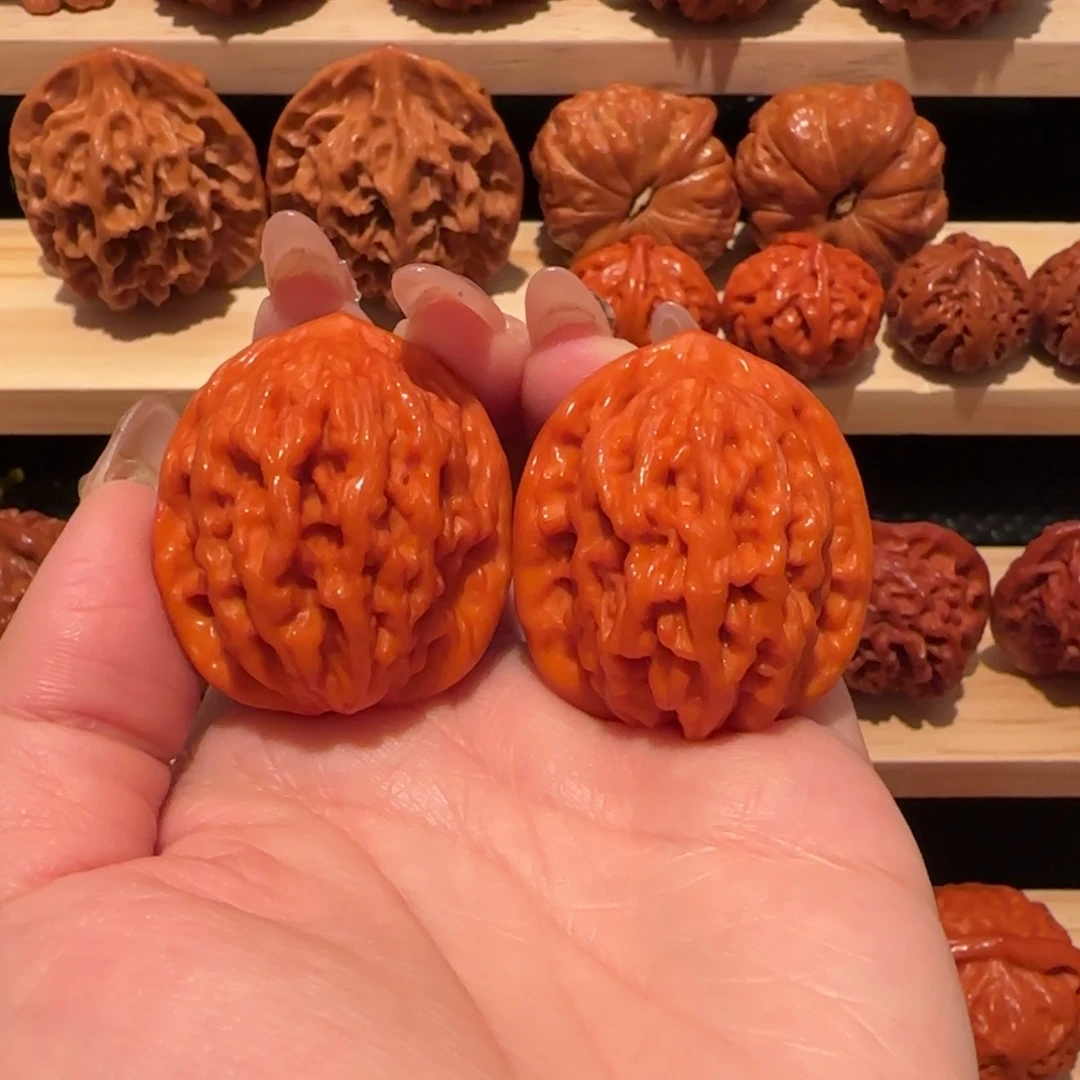 吊坠文玩核桃玉化麦穗虎头35精品2794