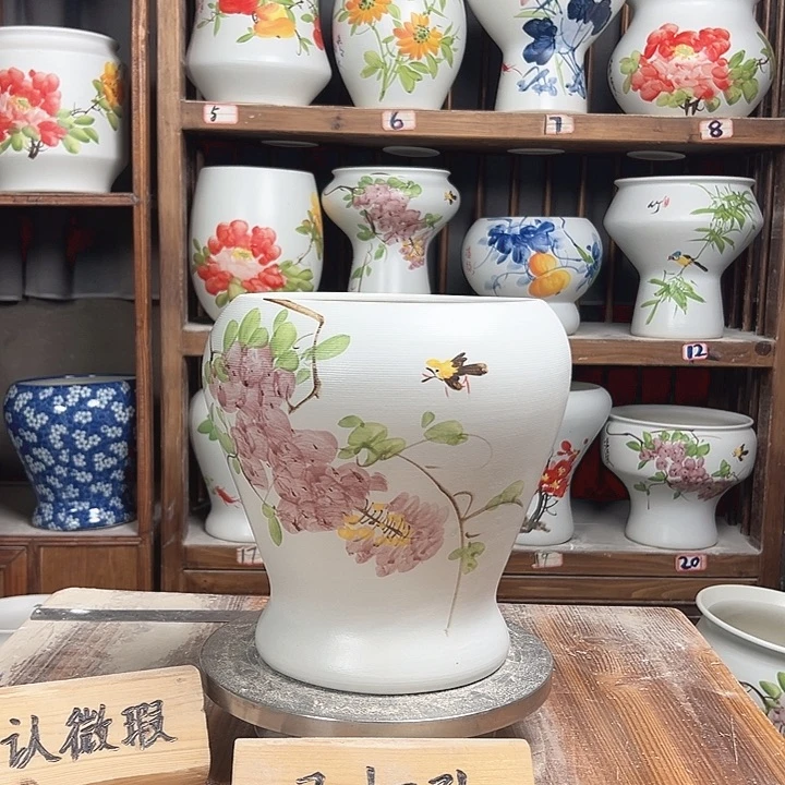 摆件鱼尾紫藤新款陶瓷