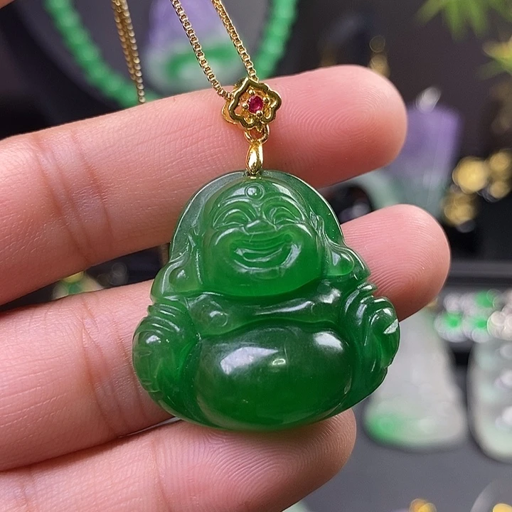 翡翠未镶嵌吊坠(赠链)