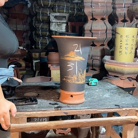 紫砂花盆兰花盆一个