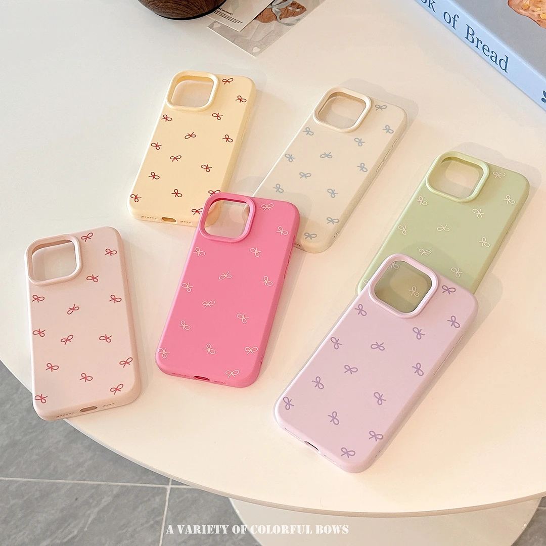 彩色蝴蝶结适用iphone16手机壳15promax苹果14软壳13防摔12日韩风