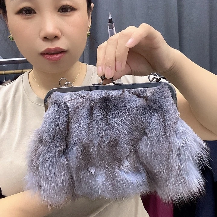 玉*狐狸毛皮草包包单肩包