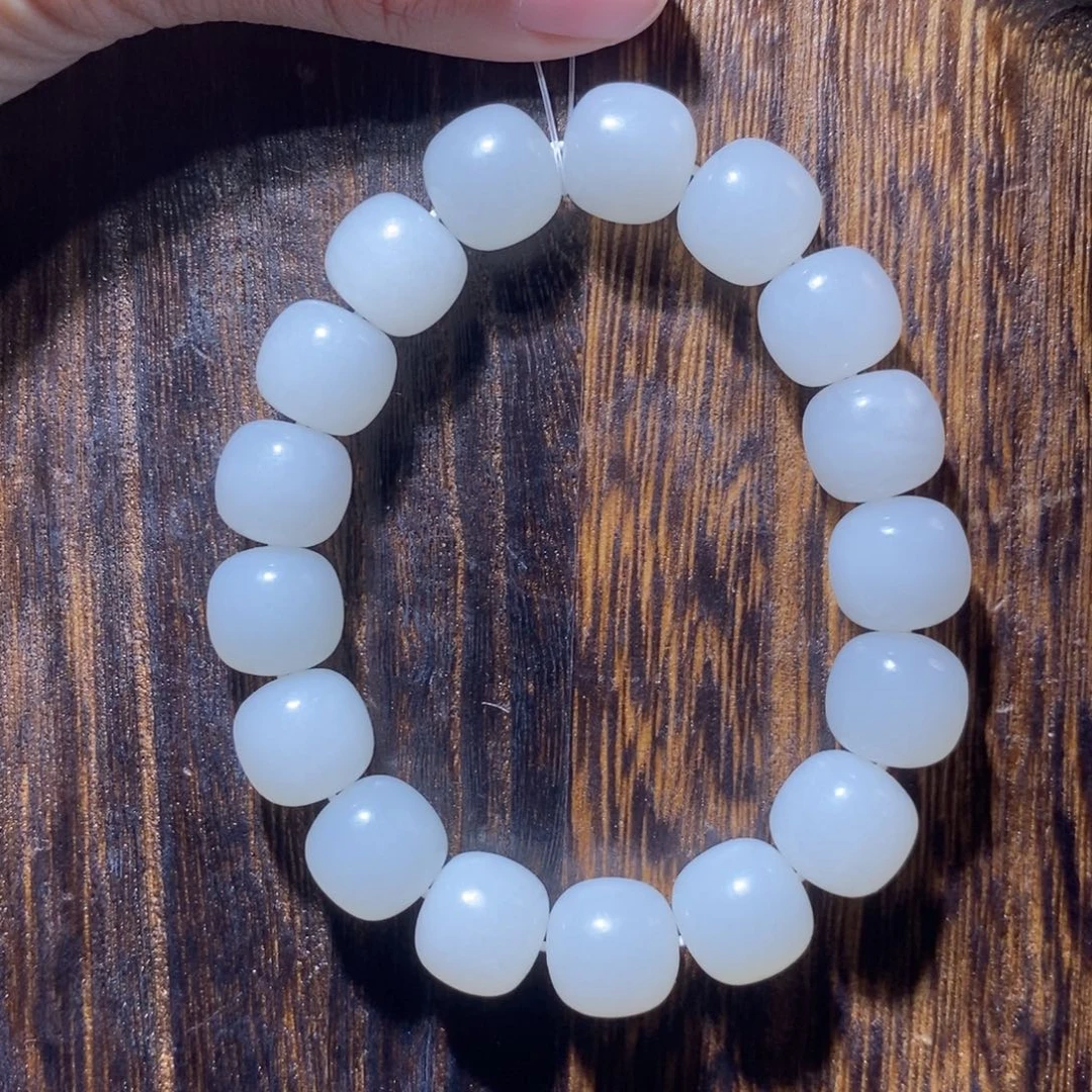 和田玉手串未镶嵌13m老型（微瑕）