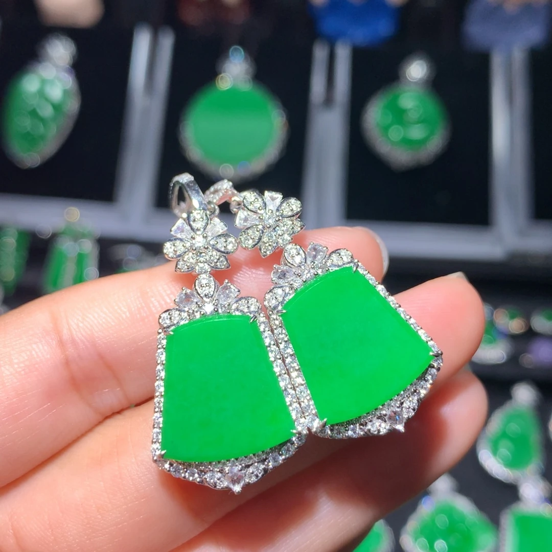 吊坠(不含链)18K金镶嵌翡翠翡翠