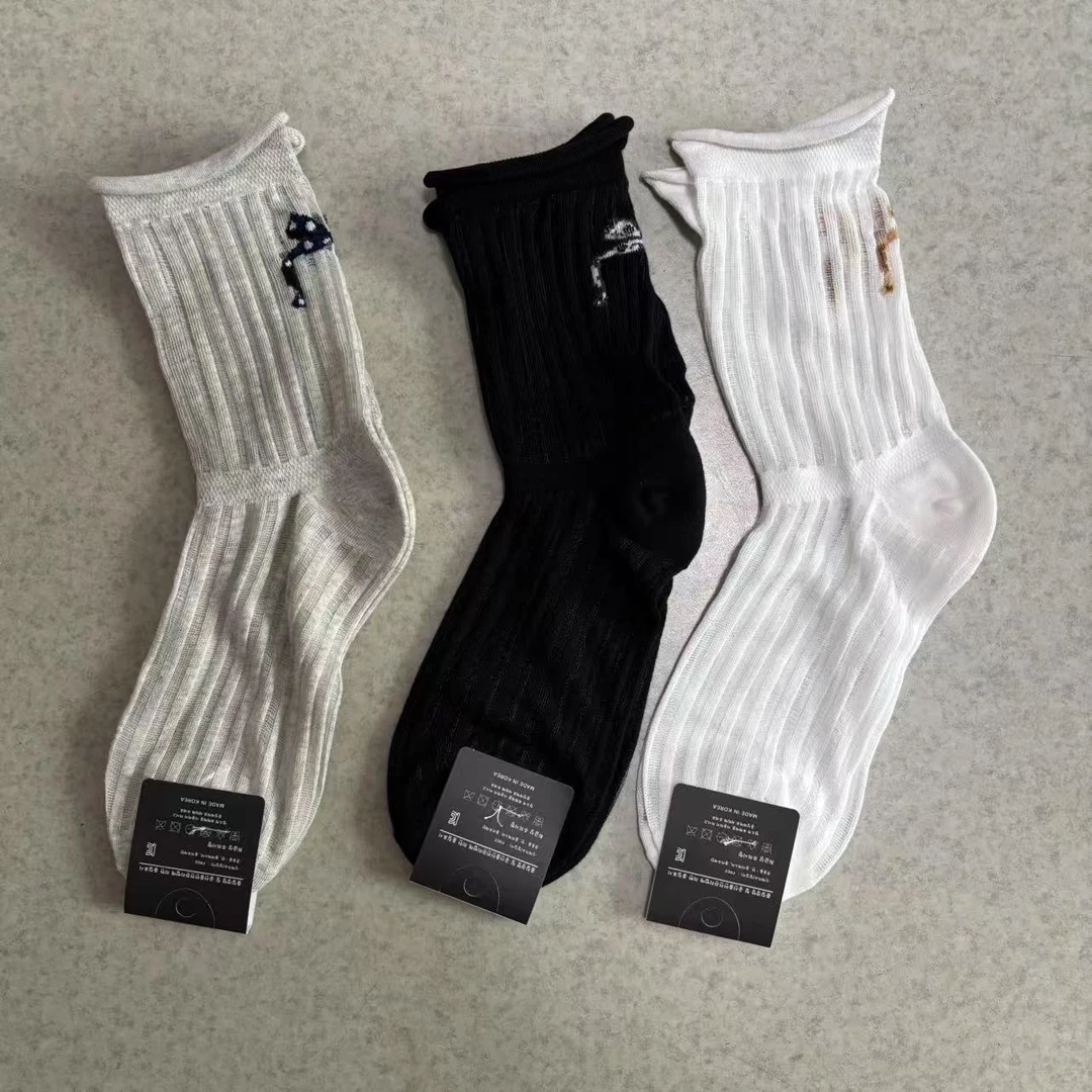 夏季休闲百搭蕾丝中筒袜