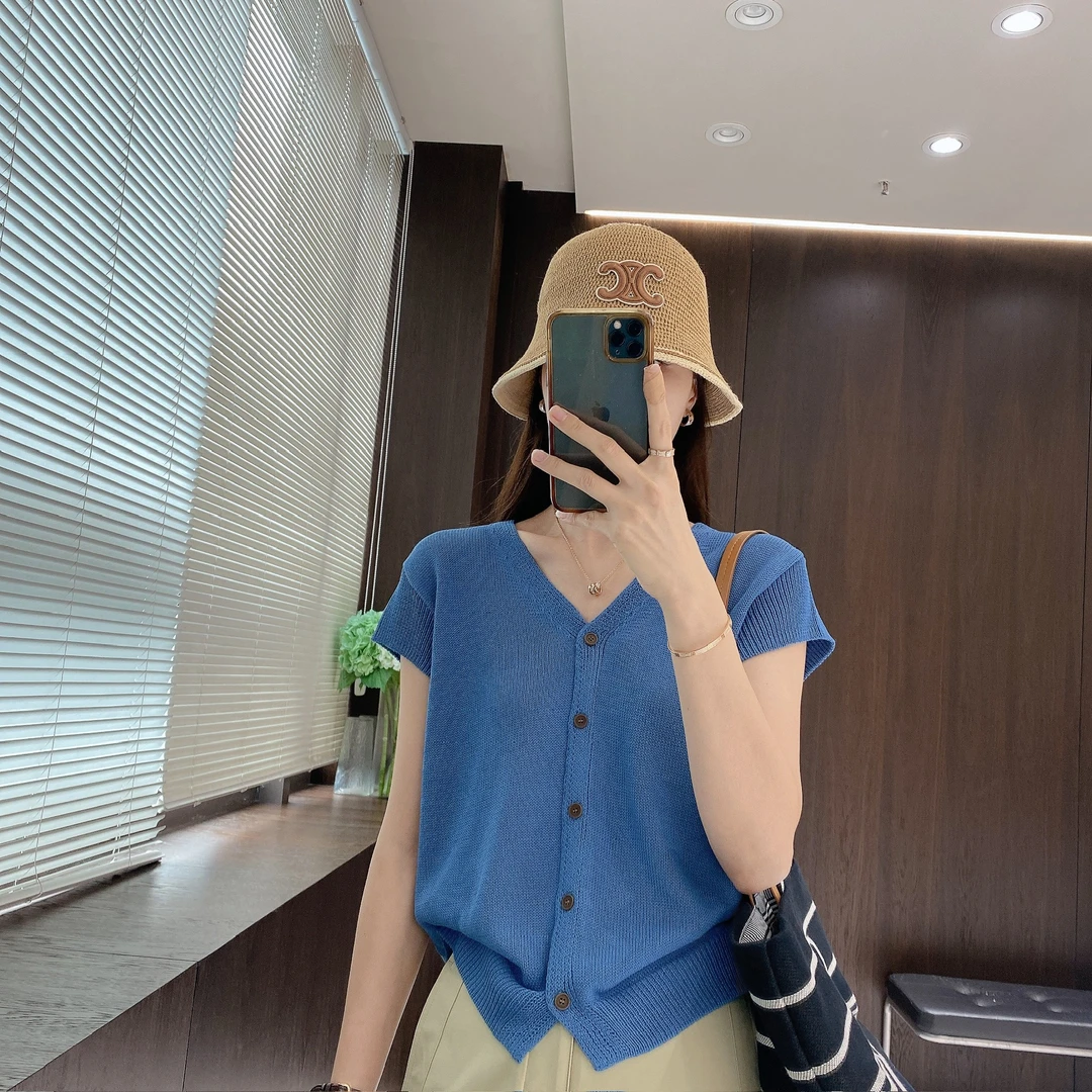 IMFLY金小金自制女装 针织衫DYW9520新款气质时尚百搭V领针织开衫