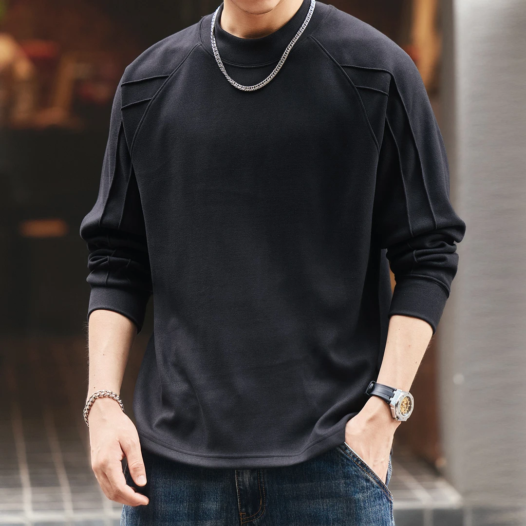 U&PURA美式重磅科技保暖锁温打底衫2025秋季新款宽松长袖男士T恤