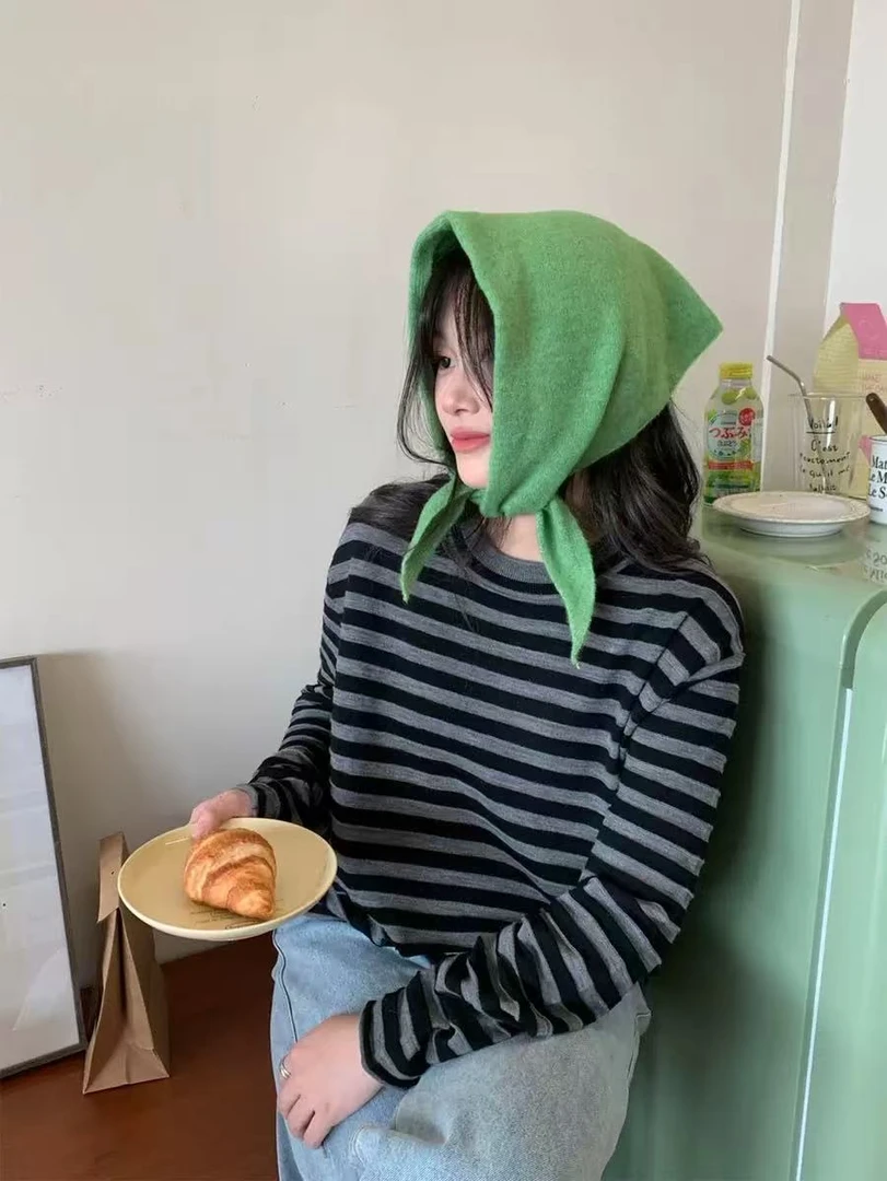 【济州岛】气质减龄三角围巾针织小披肩