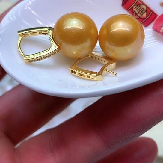 淡水珍珠耳饰银S925镶嵌