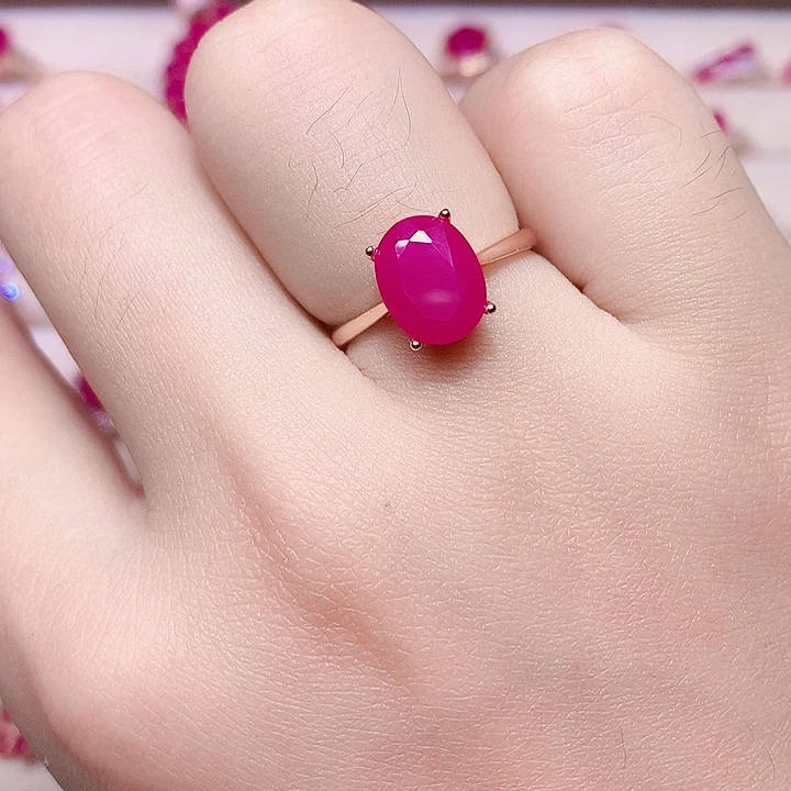 银S925镶嵌红宝石戒指