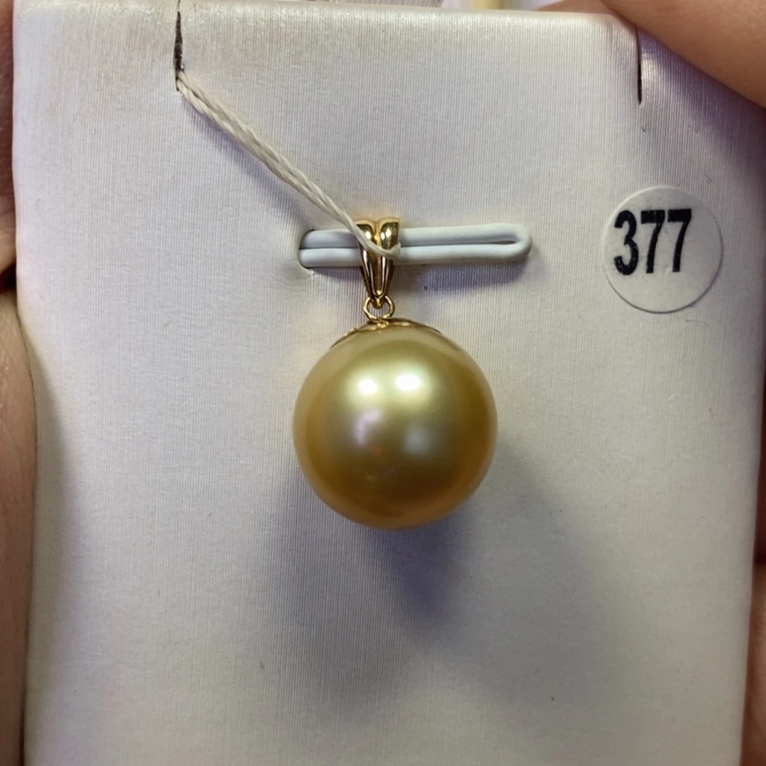 吊坠(不含链)海水珍珠18K金镶嵌13-14mm
