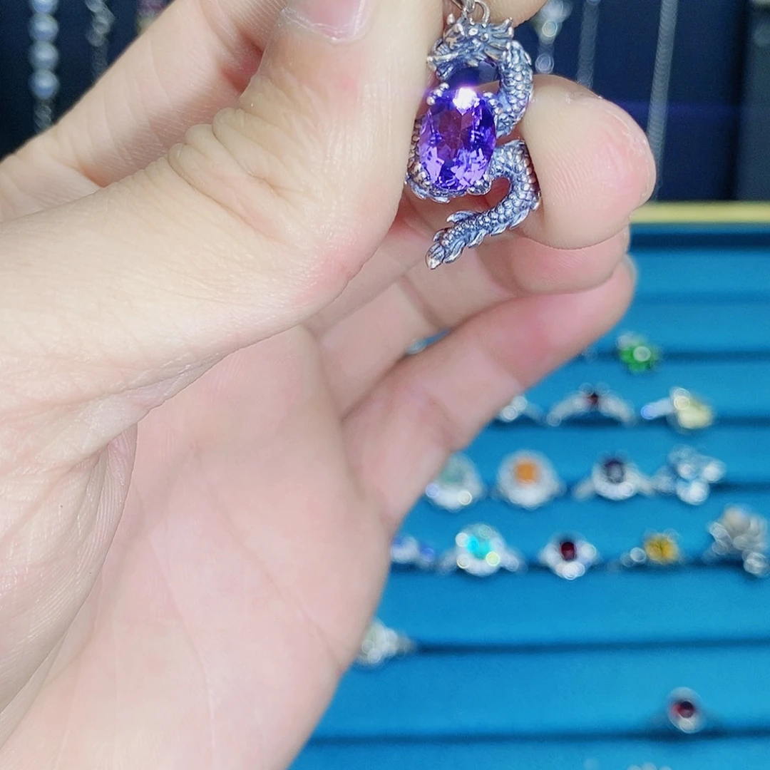 紫晶珠宝半成品银S925镶嵌