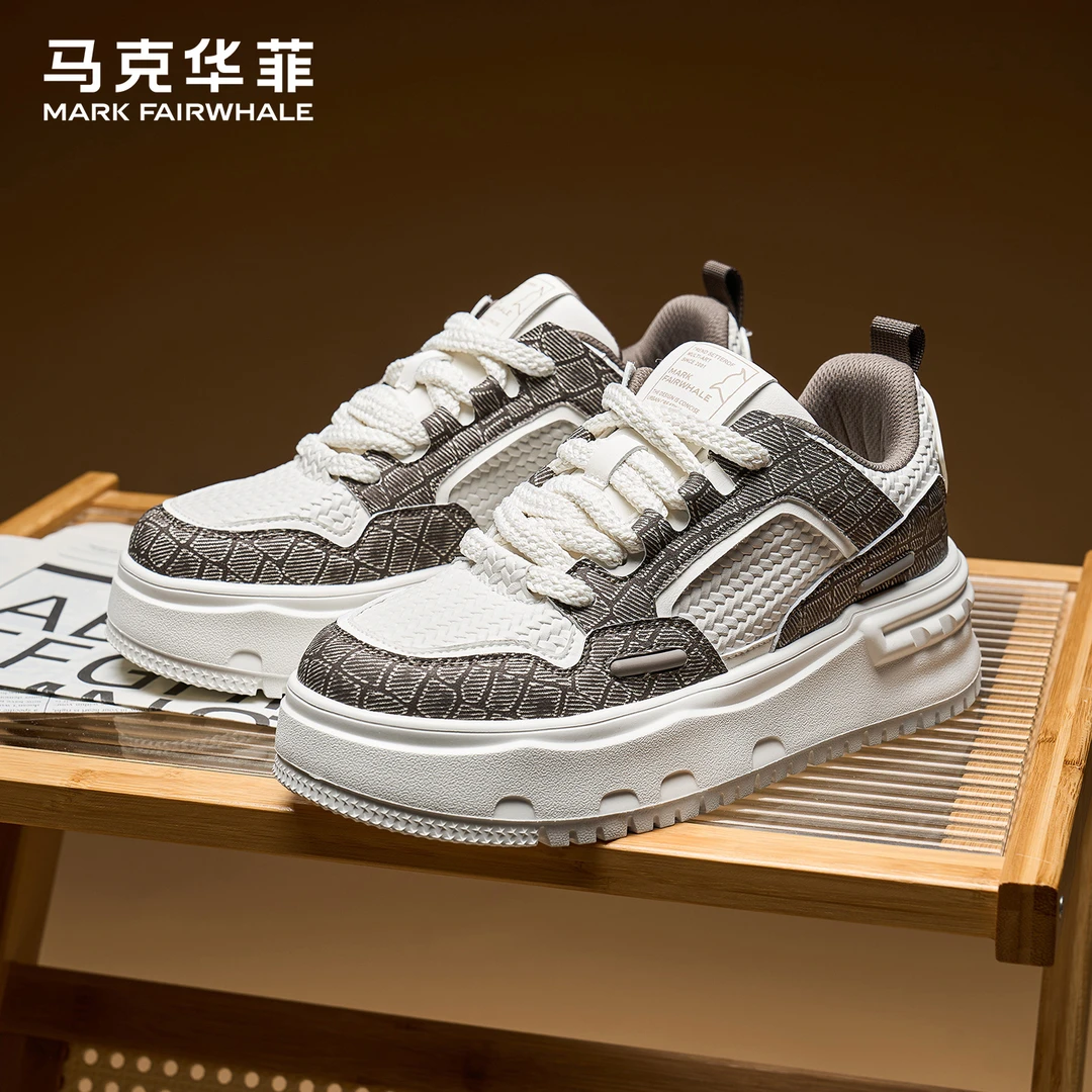 马克华菲男鞋2026新款秋冬运动休闲板鞋男士增高鞋子百搭小白鞋男