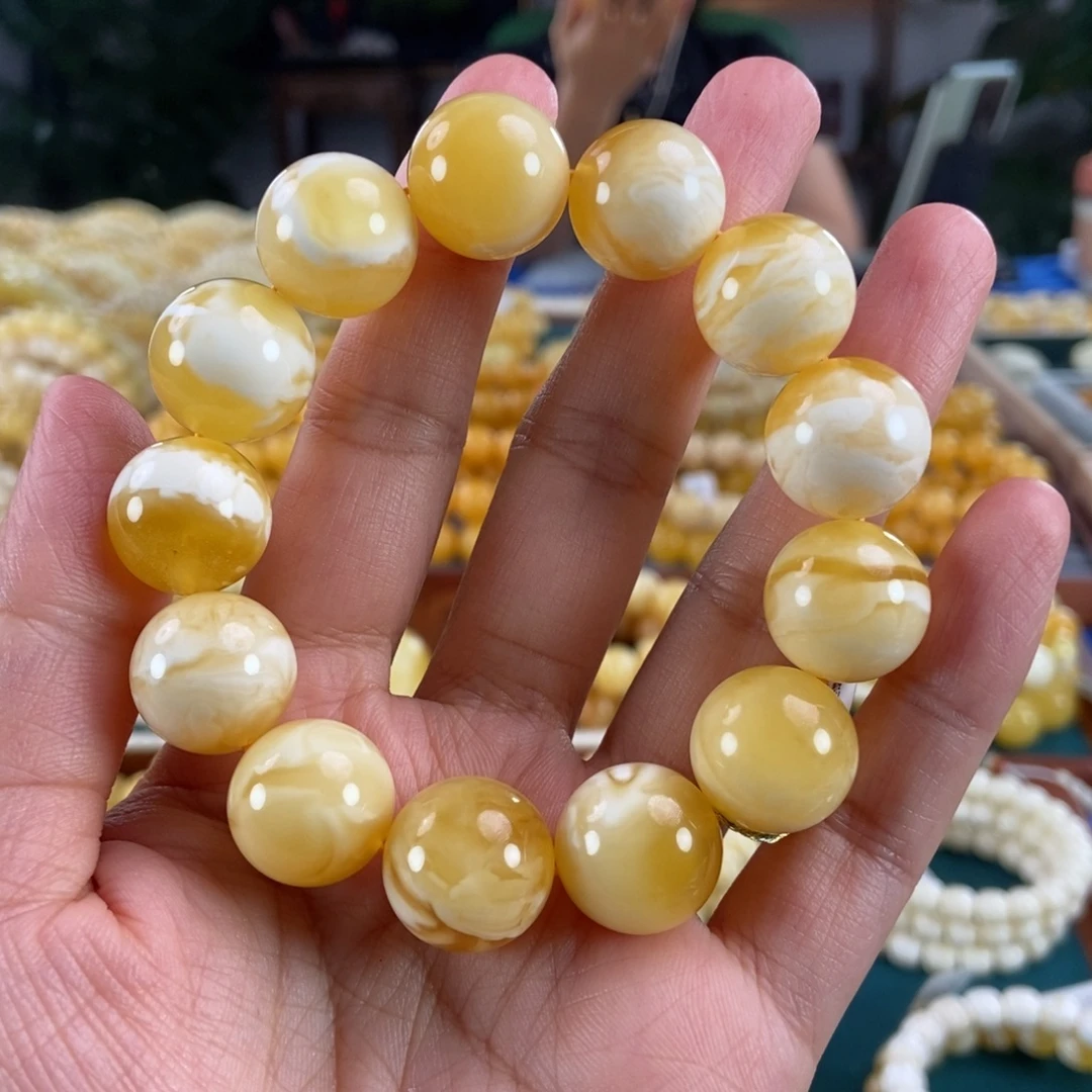 琥珀未镶嵌珠宝奇石16溶洞妖花圆珠31.9