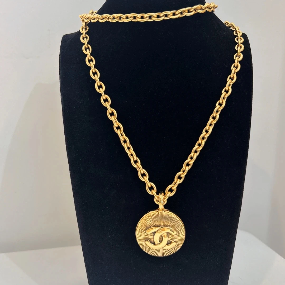 95新 Chanel/香奈儿 Chanel vintage香奈儿中古拉丝金币项链