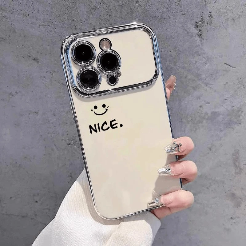 线条笑脸适用于苹果16promax手机壳简约vivos30女款红米note14女