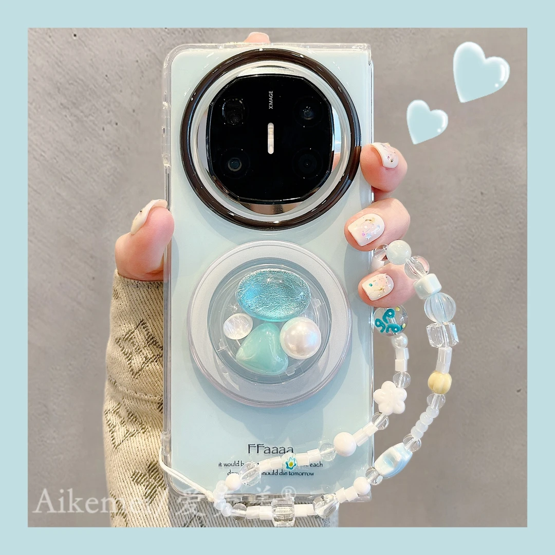 适用华为mateX6折叠屏手机壳MateX5典藏版冰川蓝宝石X3磁吸支架女