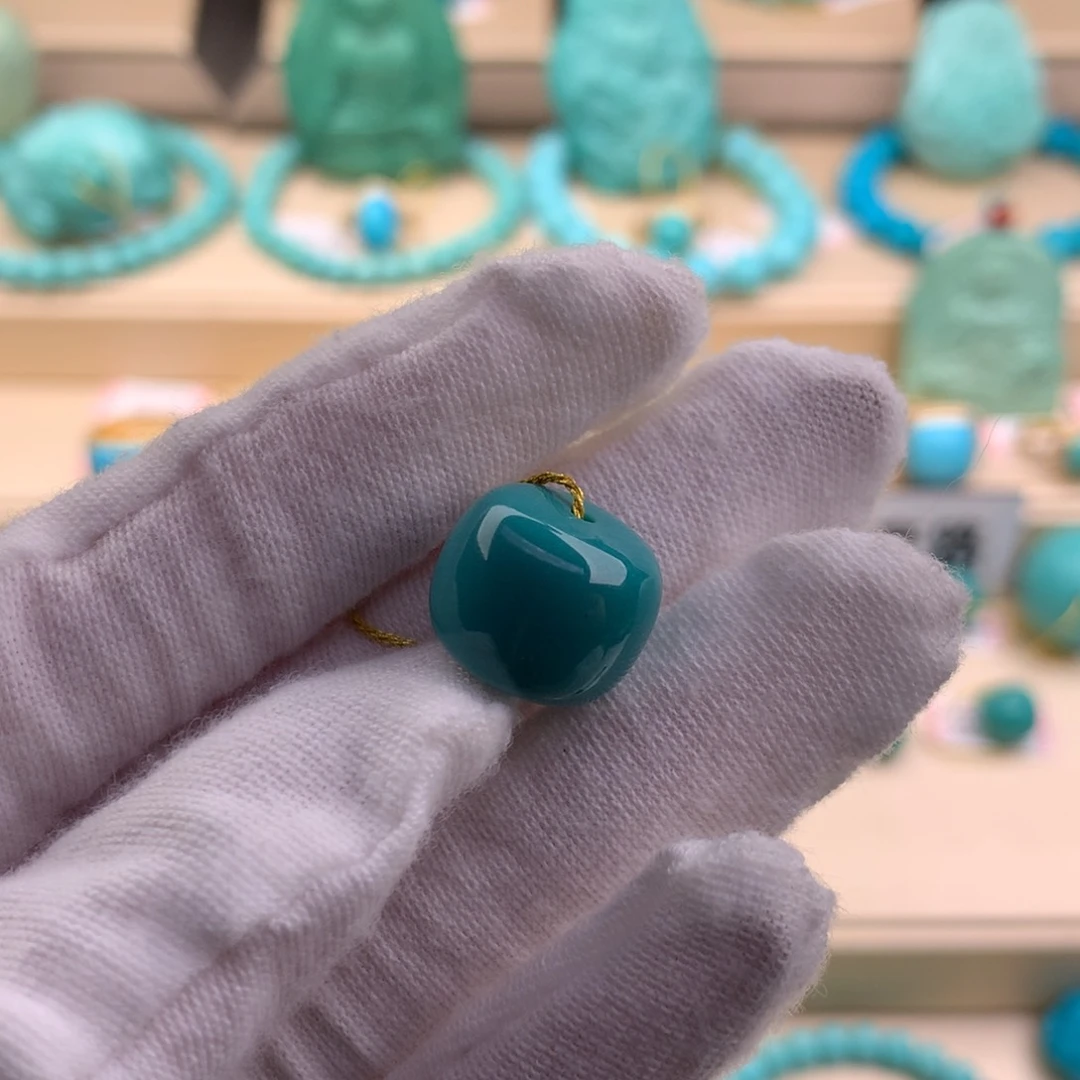 绿松石珠宝奇石未镶嵌14.5*11.8mm