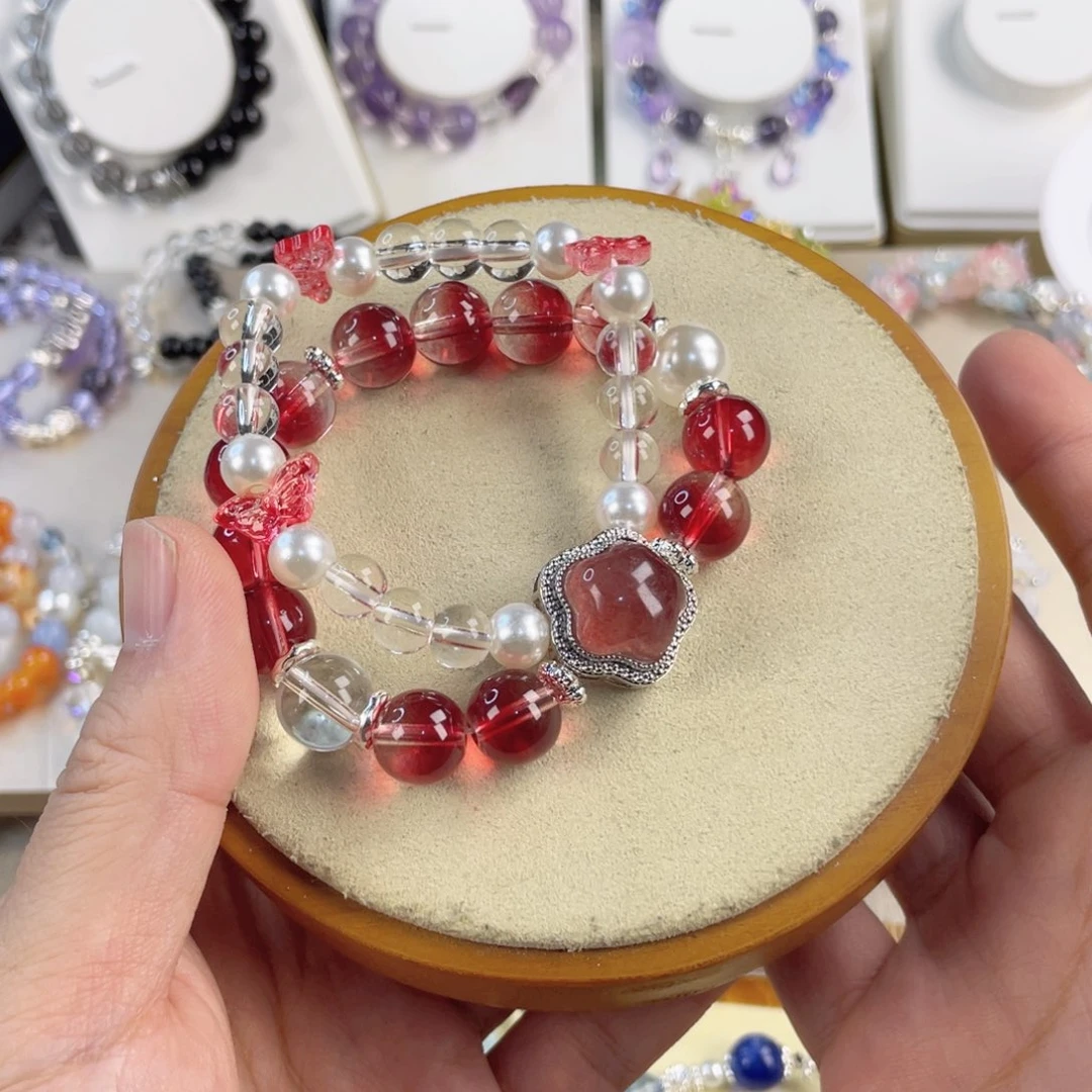 针钠钙石手链银S925镀金镶嵌