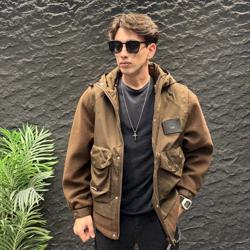 防风大码外套秋冬季棉服保暖复古设计休闲百搭时尚宽松美式上衣