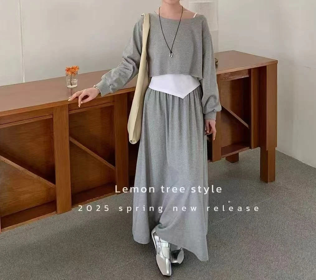 9551号89812#韩系吊带上衣半裙真三件套（带配饰链）（预）