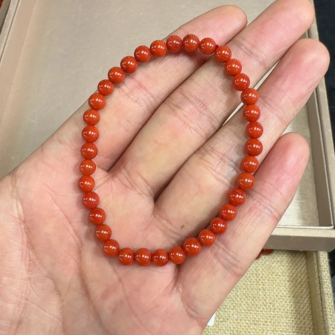 南红玛瑙未镶嵌手链原矿南红手串5mm瓦西福利