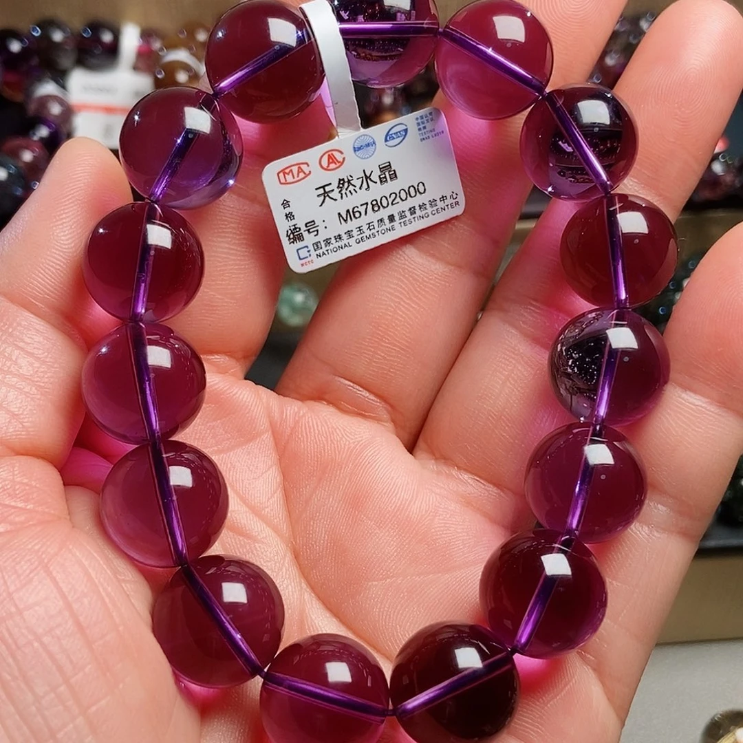水晶手链未镶嵌蓝**空紫水晶14➕