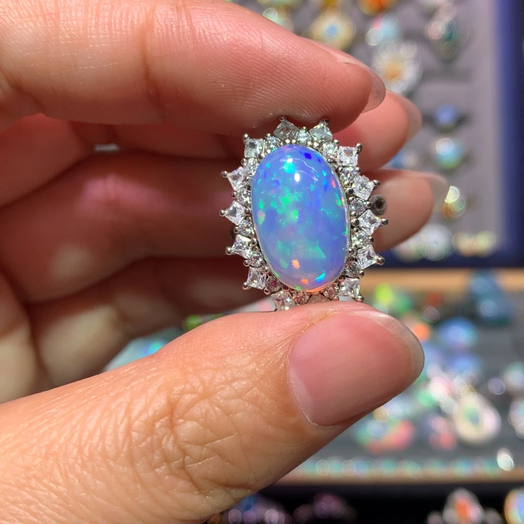 银S925镶嵌欧泊戒指款式