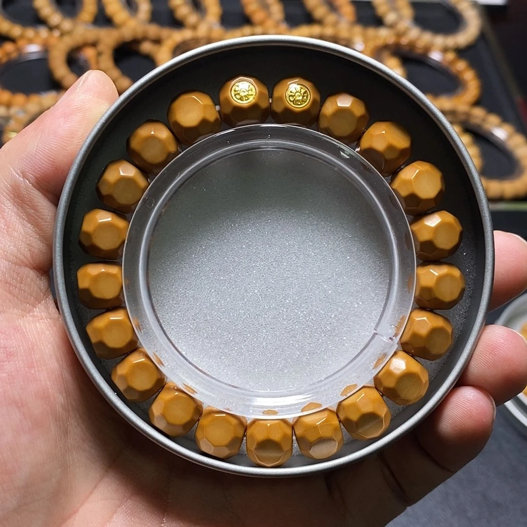 猴头核桃手串双18 k金标六方尺寸10+全品84号