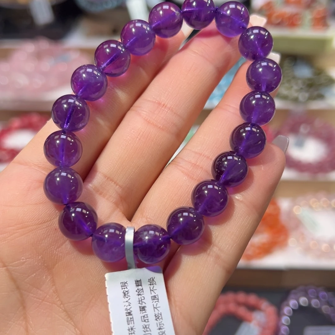 小***儿水晶手串未镶嵌乌拉圭紫水晶10.5mm