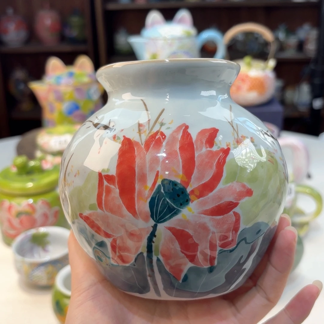 景德镇手绘高温釉下彩陶瓷茶具