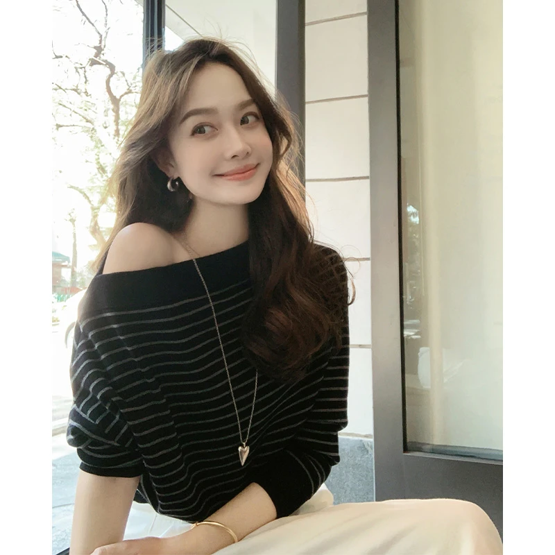美洋MEIYANG 千层线谱针织衫【商场同款】 细支羊毛一字领U
