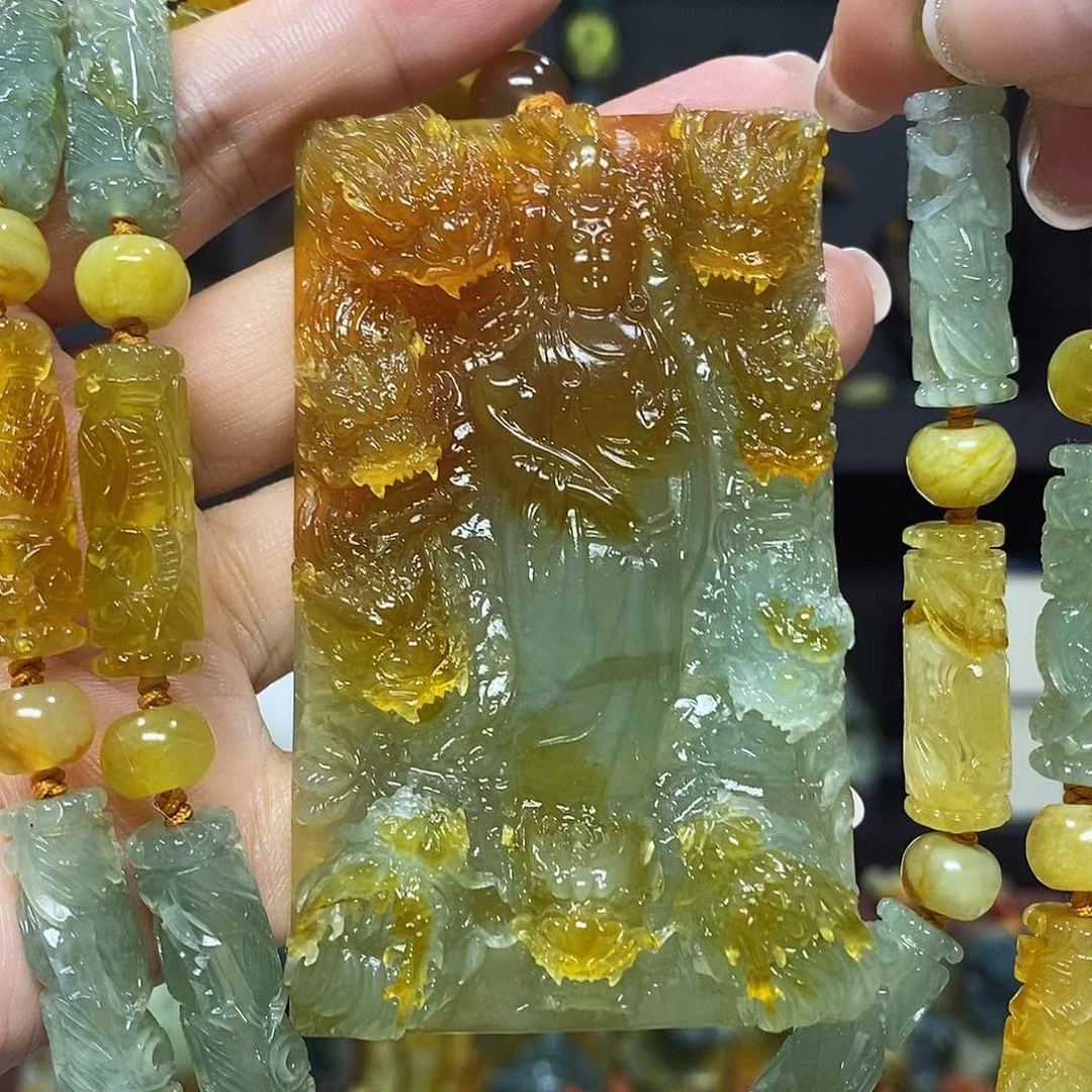 未镶嵌岫玉挂件吊坠项链
