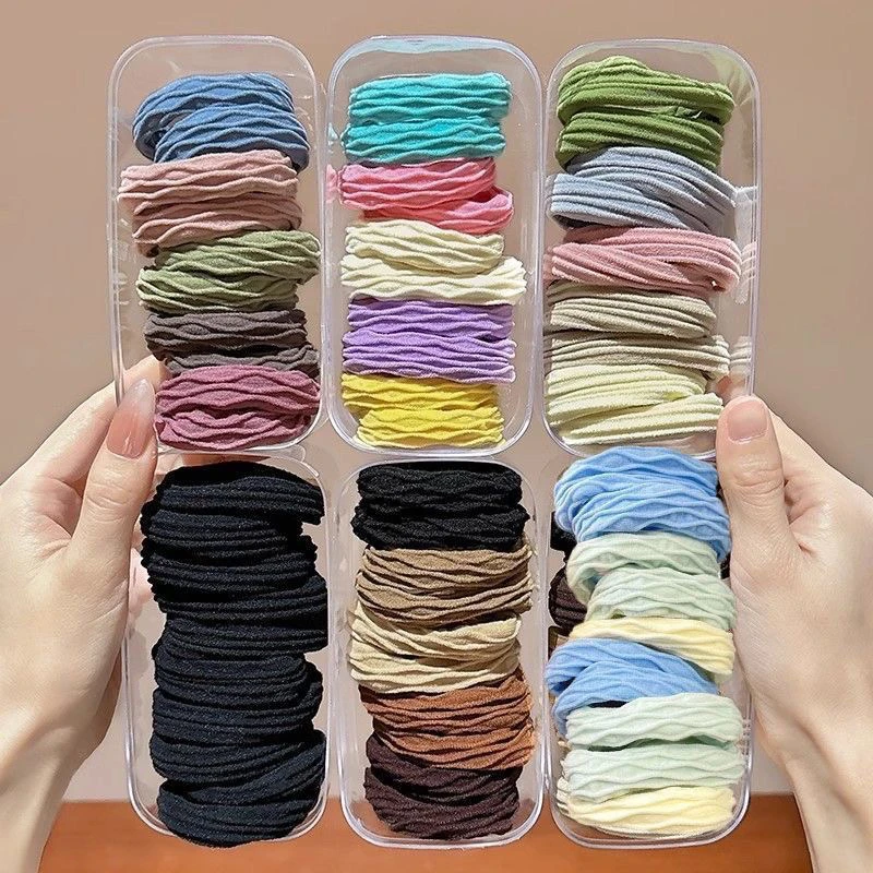 新款多巴胺无接缝高弹力皮筋扎头发加厚头绳高中生女白鹿同款爆款