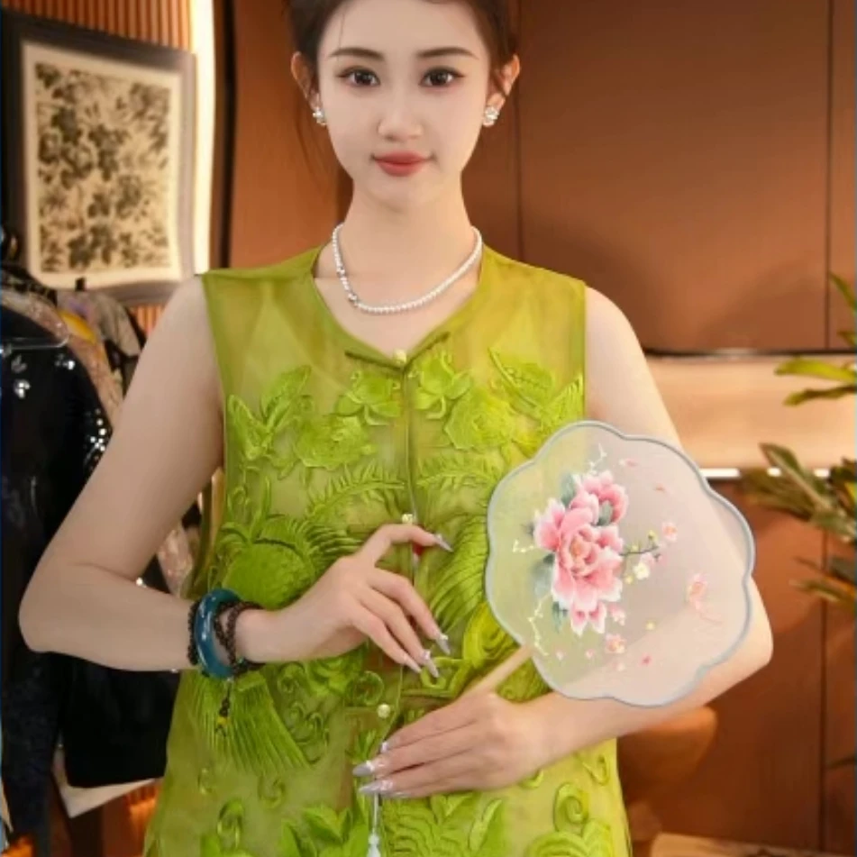 【千秋绝色】春夏国潮新中式国风圆领复古马甲外套2025A7835源源