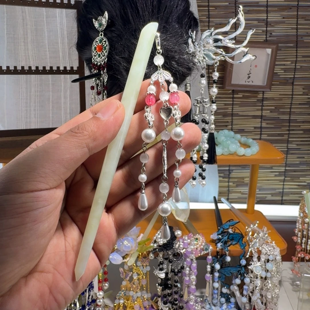 蛇纹石玉合金发饰