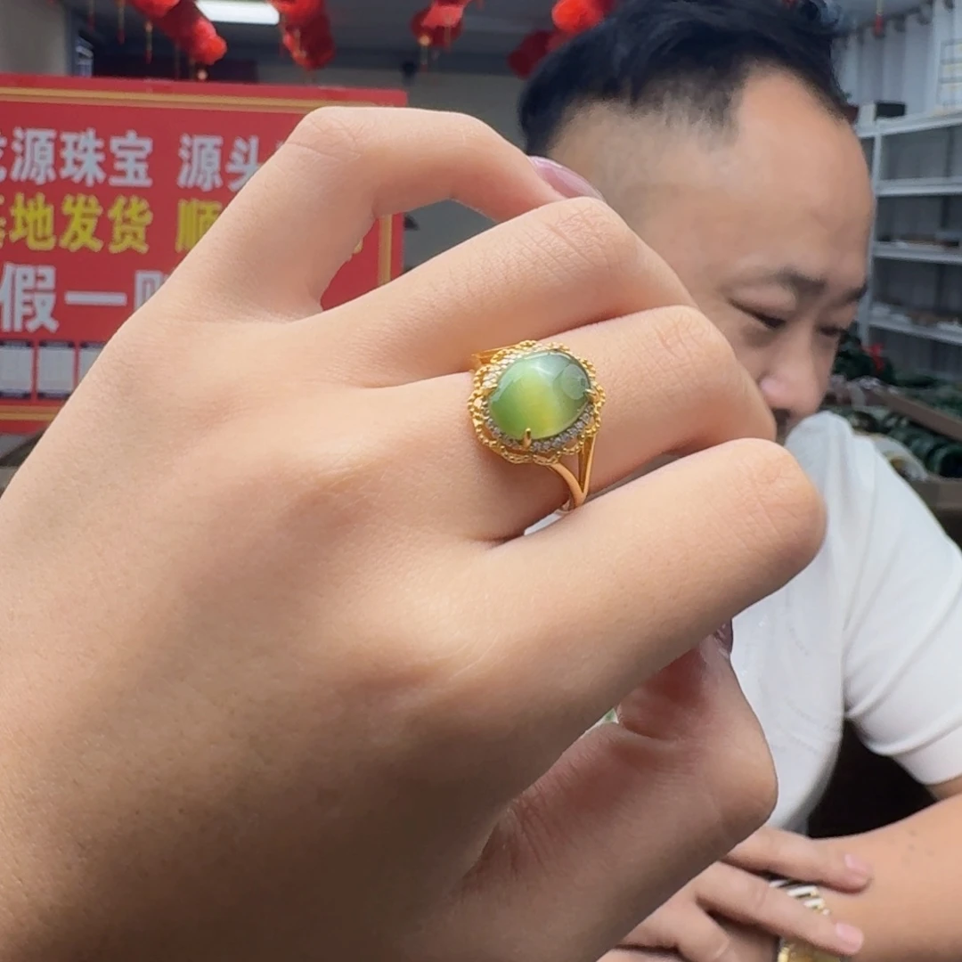 银S925镶嵌戒指和田玉