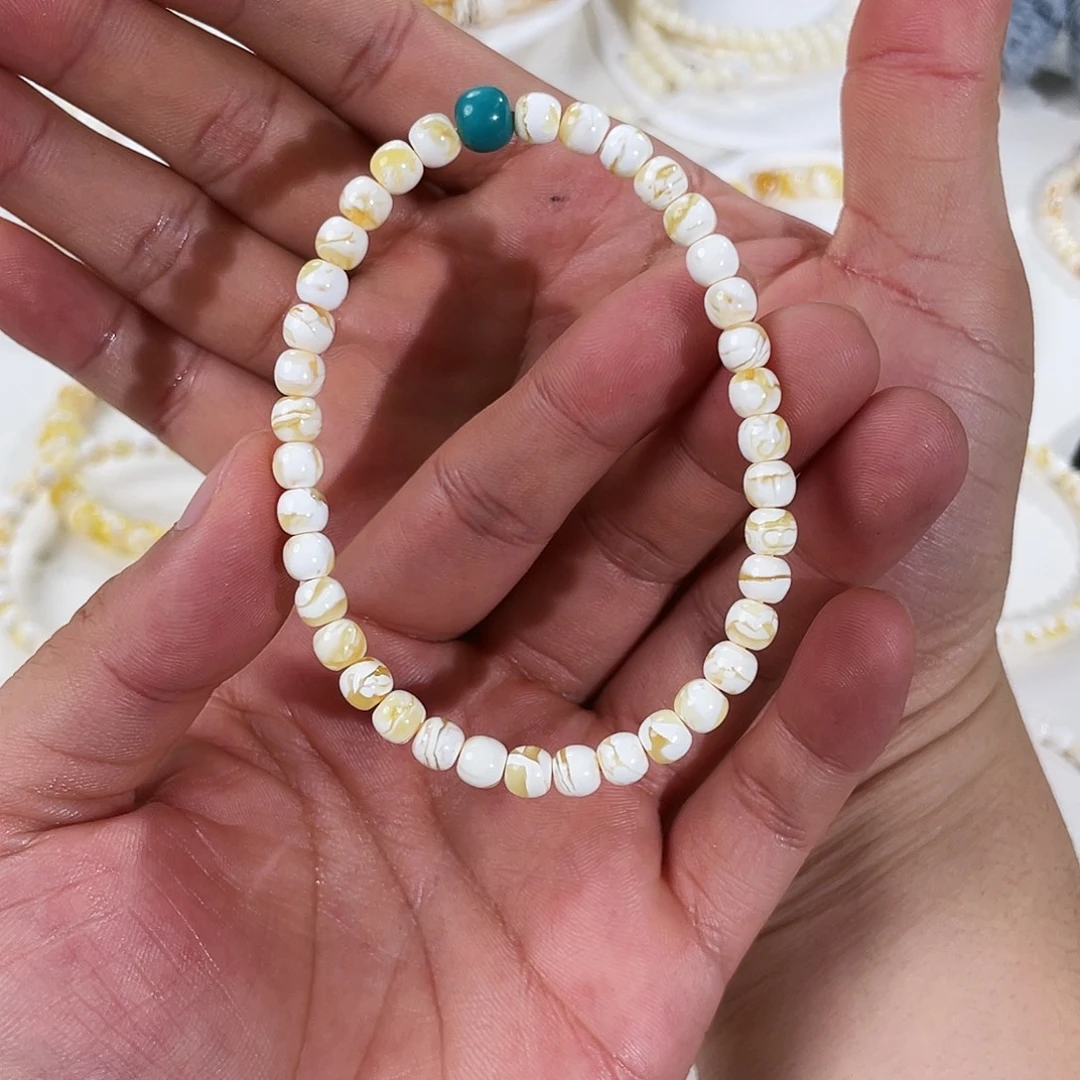 Y***3琥珀未镶嵌手链漆白金线5.5m