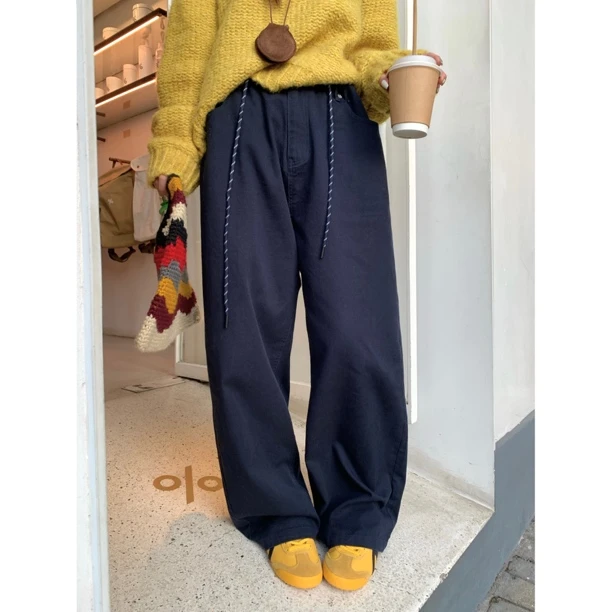 214-NO退NO换 【cool jazz】松弛韩版洋气时尚百搭抽绳设计休闲裤