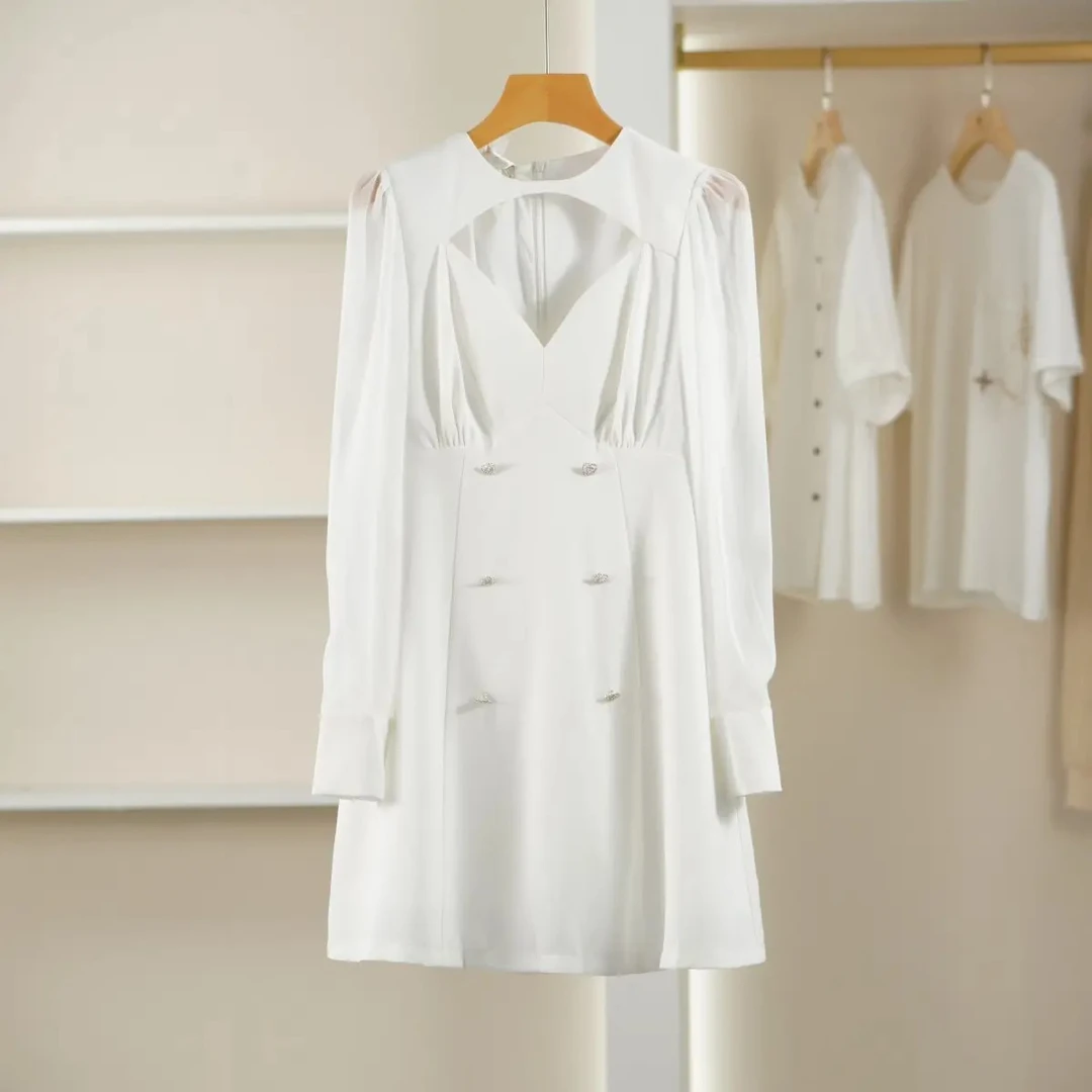 麦迪尚品【蒙M】50501121 春季优雅通勤长袖连衣裙品牌撤柜