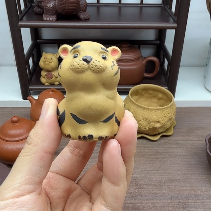 段泥茶案老虎茶宠