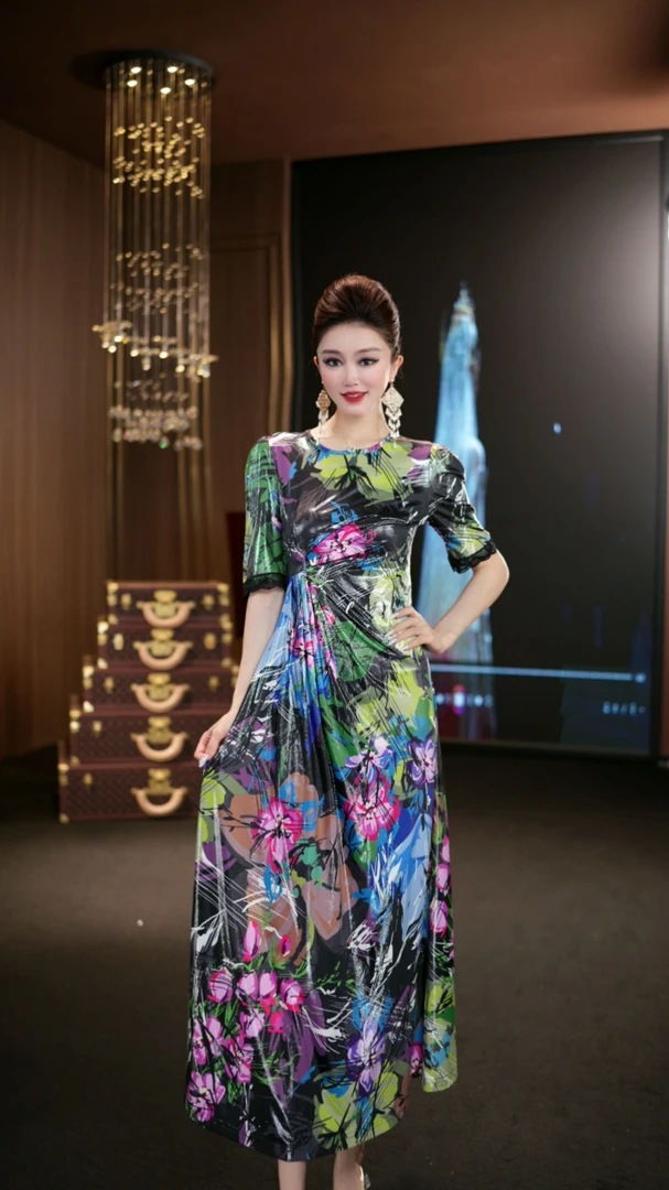 (娴儿)-高贵气质优雅轻奢时尚连衣裙 D29221