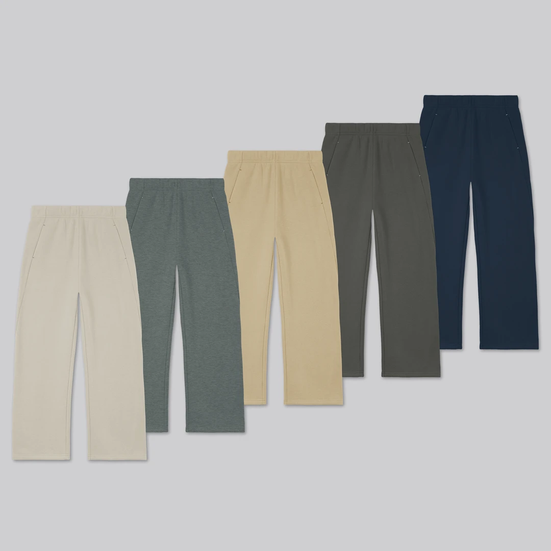 毛圈棉380克抓绒【冬季女款】舒适弯刀直筒纯色休闲裤7080J