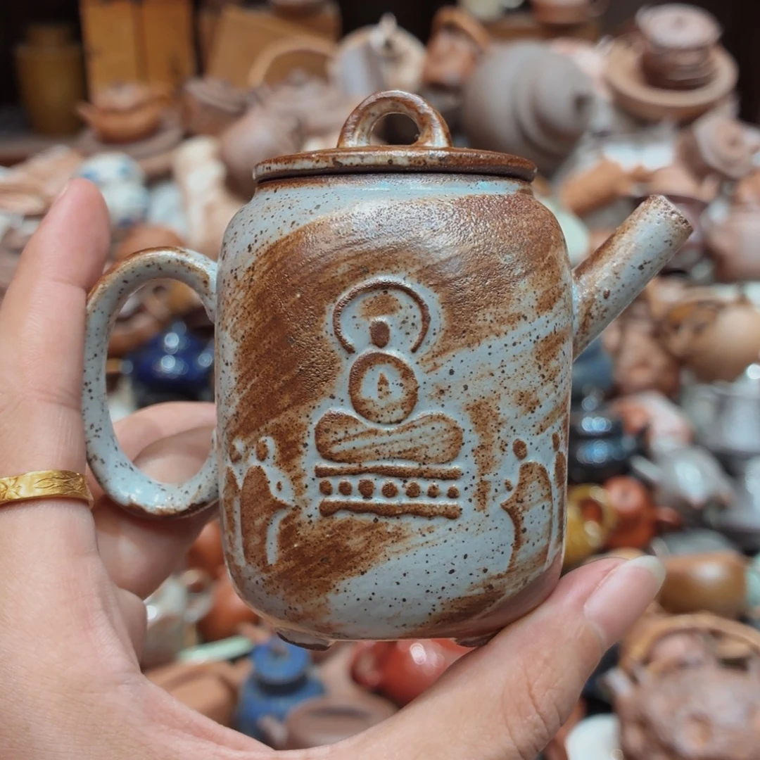 柴烧老岩泥高温茶器皿