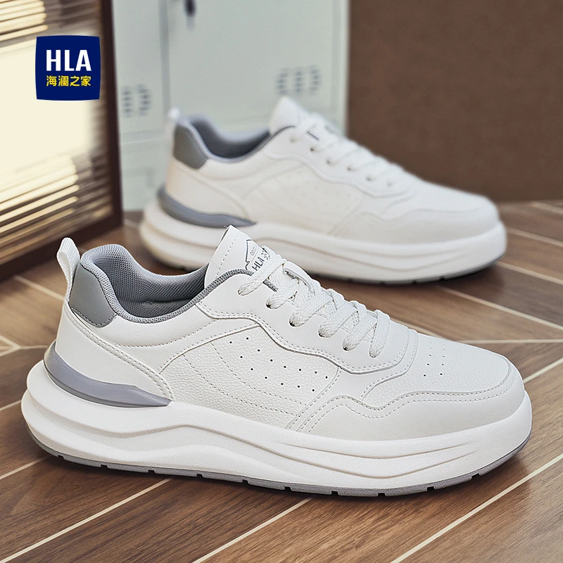 HLA/海澜之家板鞋厚底休闲板鞋夏季潮流男士百搭潮鞋透气防滑096