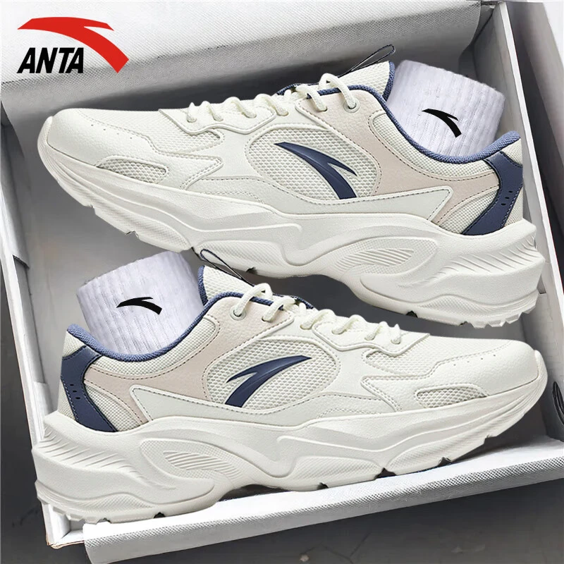 安踏男鞋休闲鞋子2025新款秋季男士网面透气舒适老爹鞋男运动鞋男