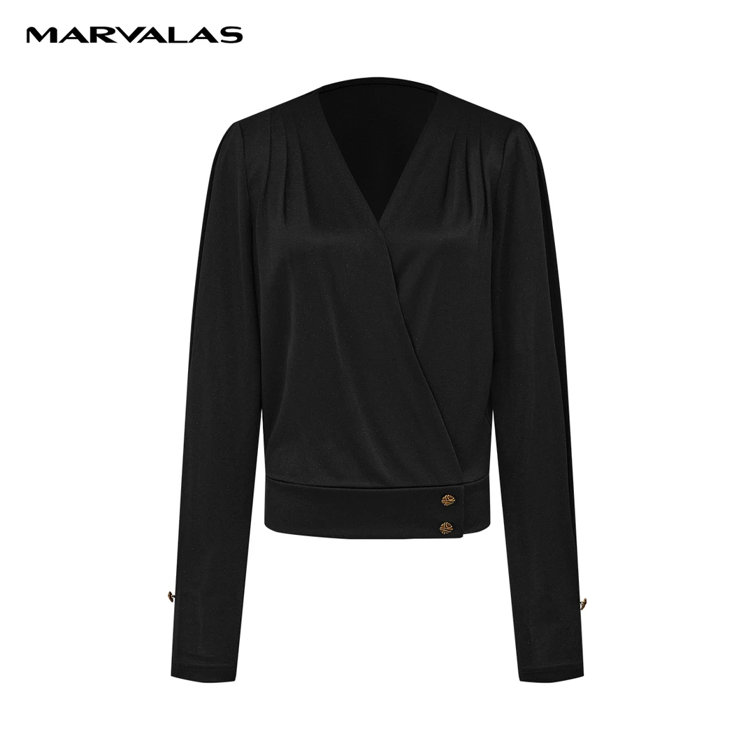 【珊珊专属】曼德诗设计感时尚醋酸小衫M314305441