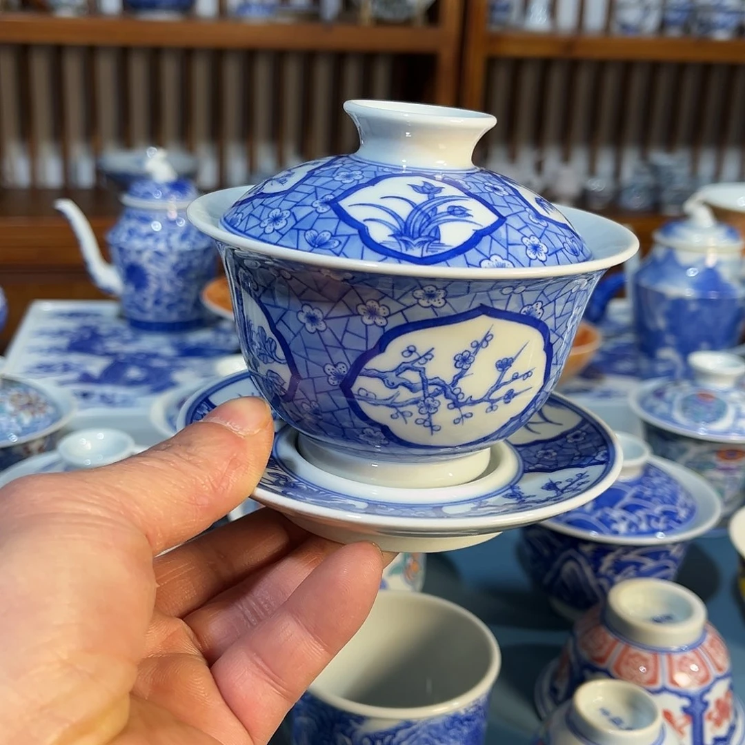 錡镇堂手工手绘盖碗