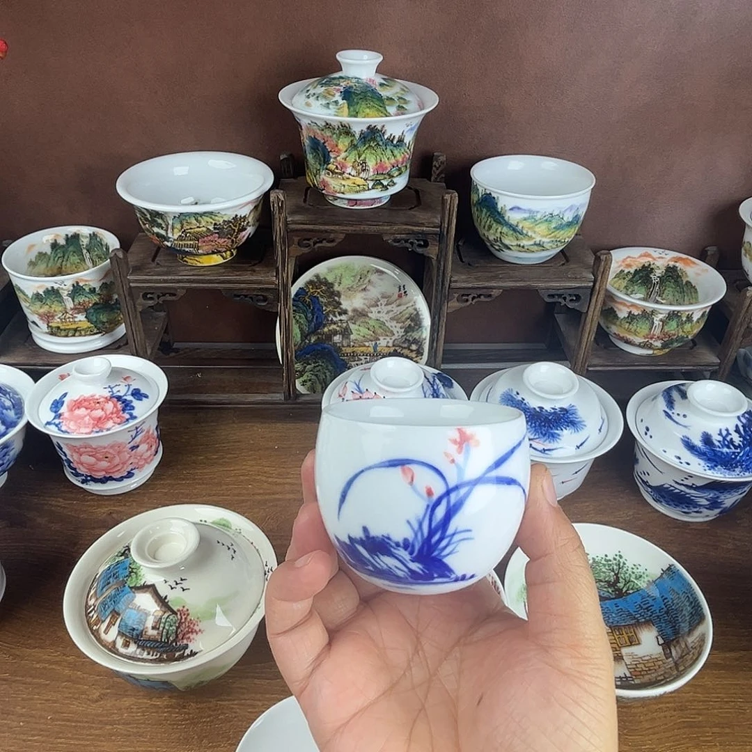 猫****忠意堂釉下彩兰花