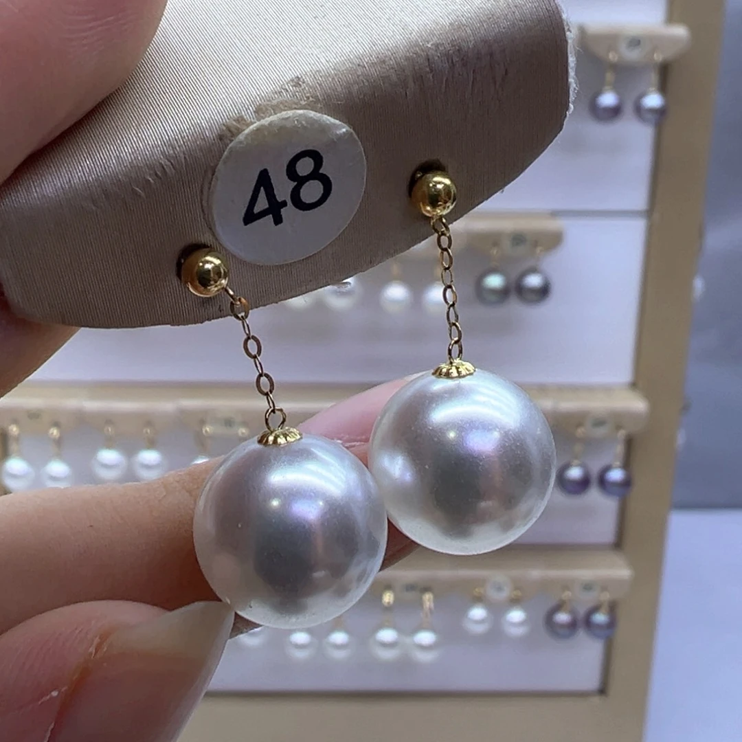 18K金镶嵌淡水珍珠耳饰